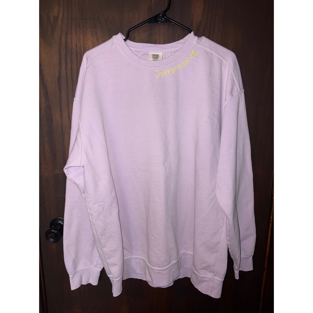 Comfort Colors Lavender MN Vikings Jefferson-18 Embroidered Sweatshirt XL Womens